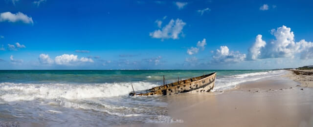 Paradise beaches of Costa Mujeres with luxury resorts in the background